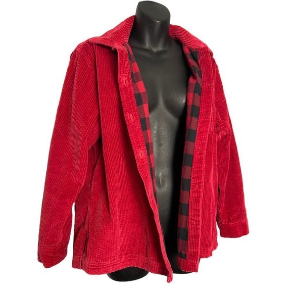 𝅺L.LBEAN Womens Red Corduroy Shacket - Picture 5 of 6